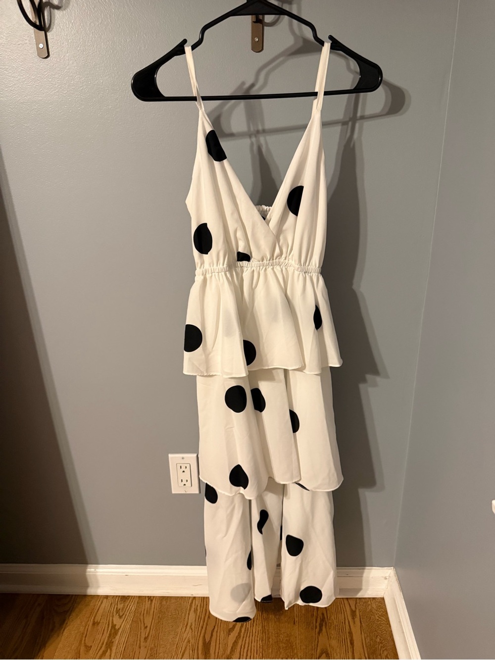 Polka Dot Tiered White Dress